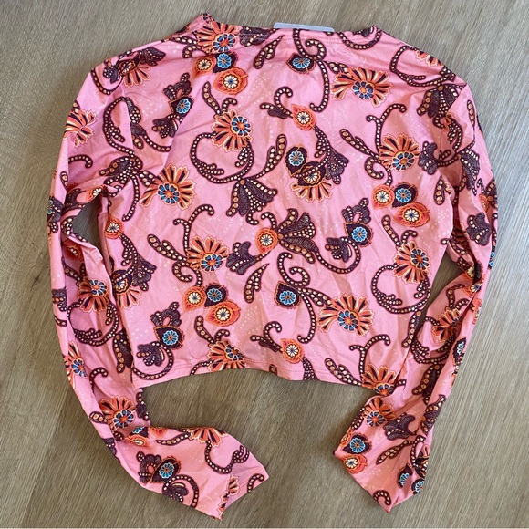 A.L.C. Ansel Rashguard Swim Top / Rosa Multi / - Picture 6 of 7